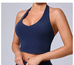 Load image into Gallery viewer, Breathable Hanging Neck Yoga Sports Bra With Contour Support
