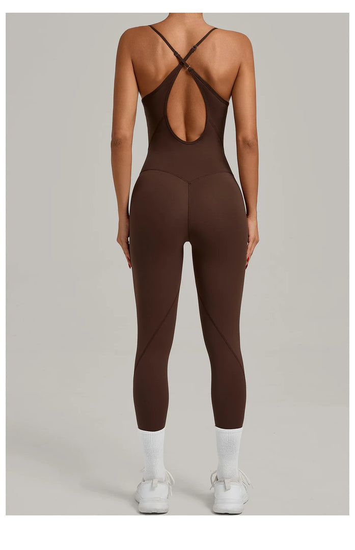 Breathable Contour One-Piece Yoga Jumpsuit Quick-Dry