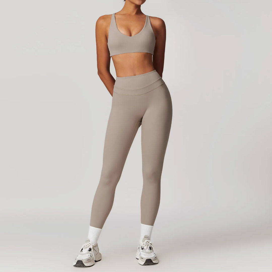 2 Piece Premium Contoured Leggings Set For Performance