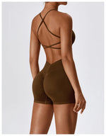 Load image into Gallery viewer, Breathable Cross Strap Contour Seamless Performance Bra
