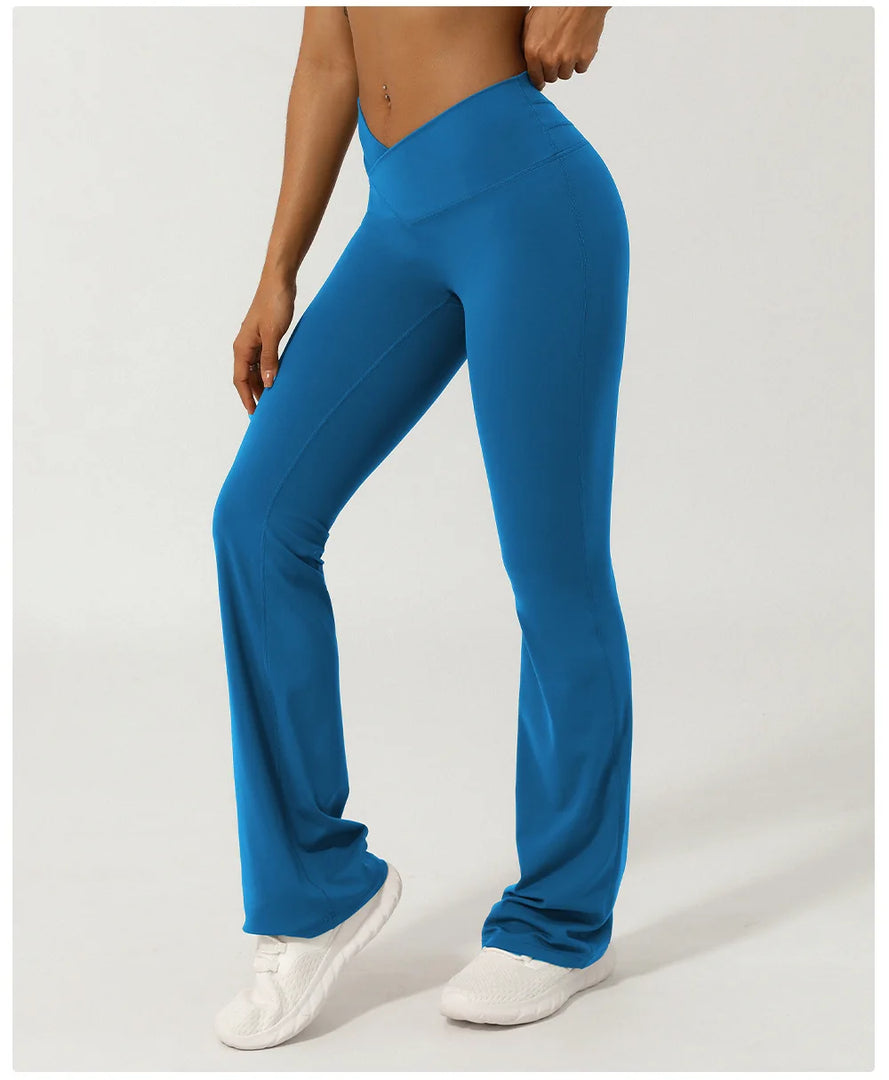 Premium Contoured Bell Bottom Leggings With Flared Waist