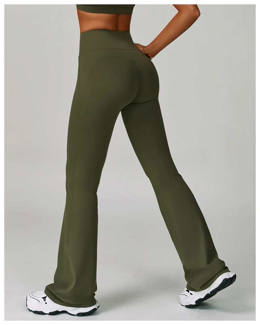 Performance High Waist Contoured Leggings With Wide Leg