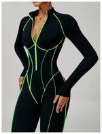 Load image into Gallery viewer, Premium Contour Seamless Breathable Jumpsuit With Front Zip
