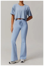 Load image into Gallery viewer, Breathable High Rise Contoured Bell Bottom Leggings
