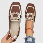 Load image into Gallery viewer, Women's Mules Rhinestone Buckle Square Toe Slip On Style
