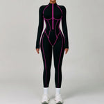 Load image into Gallery viewer, Premium Contour Seamless Breathable Jumpsuit With Front Zip
