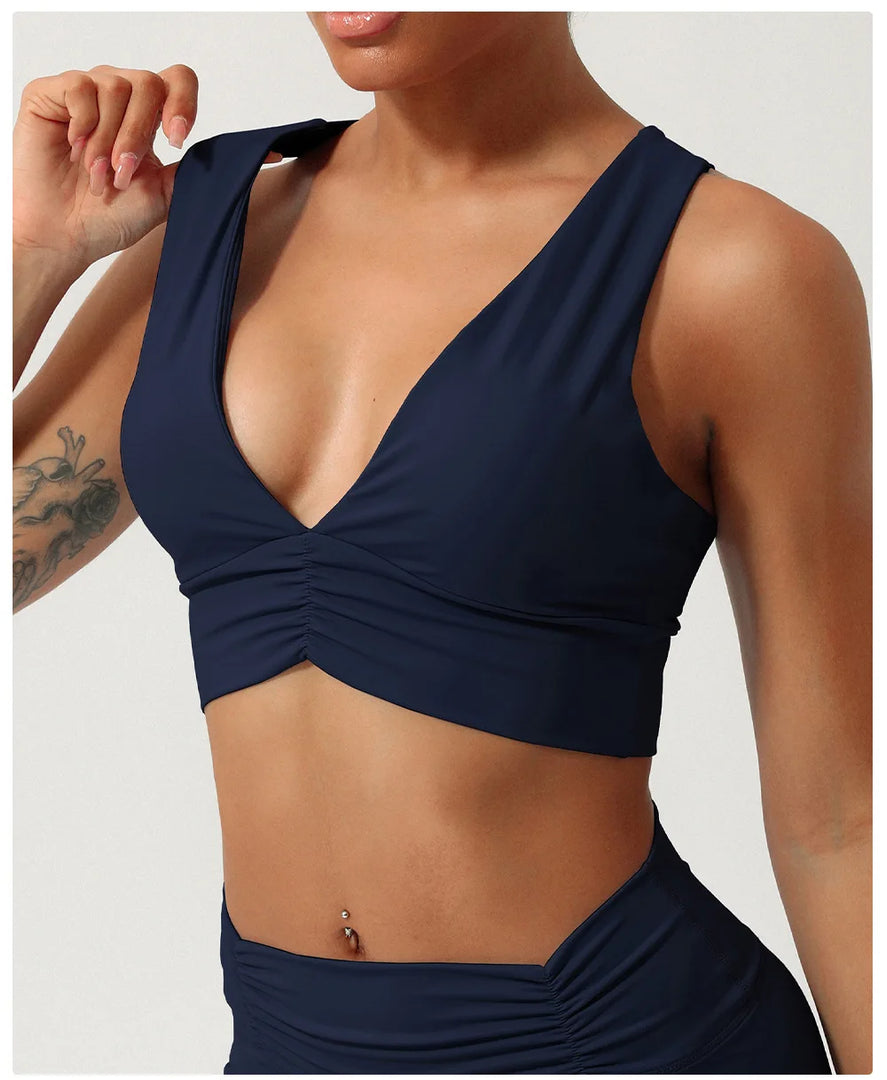 Breathable Cross Strap Contour Padded Luxurious Bra