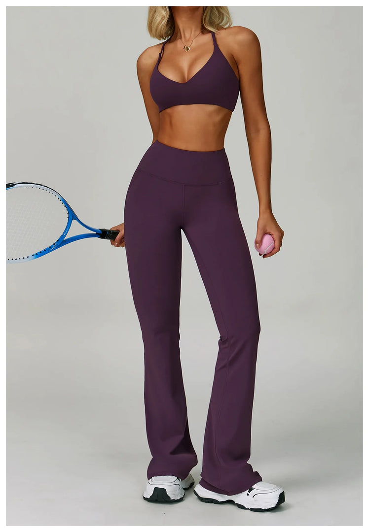 Performance High Waist Contoured Leggings With Wide Leg