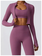 Load image into Gallery viewer, Contoured Interwoven Athleisure Long Sleeve Yoga Ensemble
