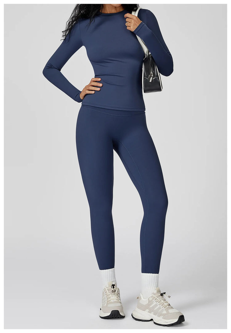 Luxurious Contour 2 Piece Yoga Athleisure Set Nylon