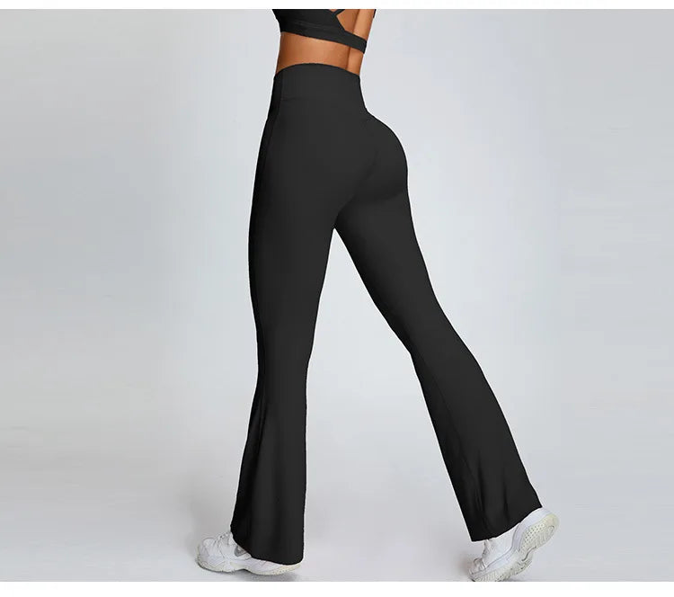 Seamless High Waist Contoured Flare Leggings For Training