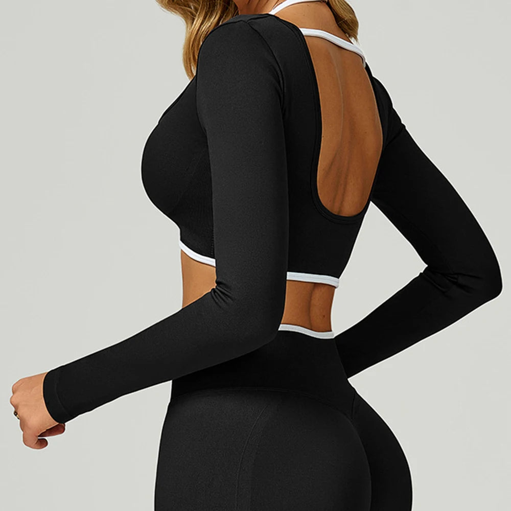 Seamless Ribbed Yoga Top With Breathable Comfort Wear