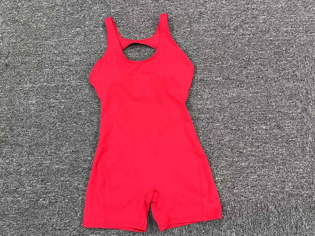 Backless One-Piece Yoga Tracksuit Breathable Nylon Knit