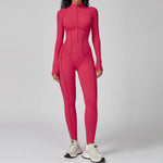 Load image into Gallery viewer, Seamless Zippered Yoga Jumpsuit With High Elasticity
