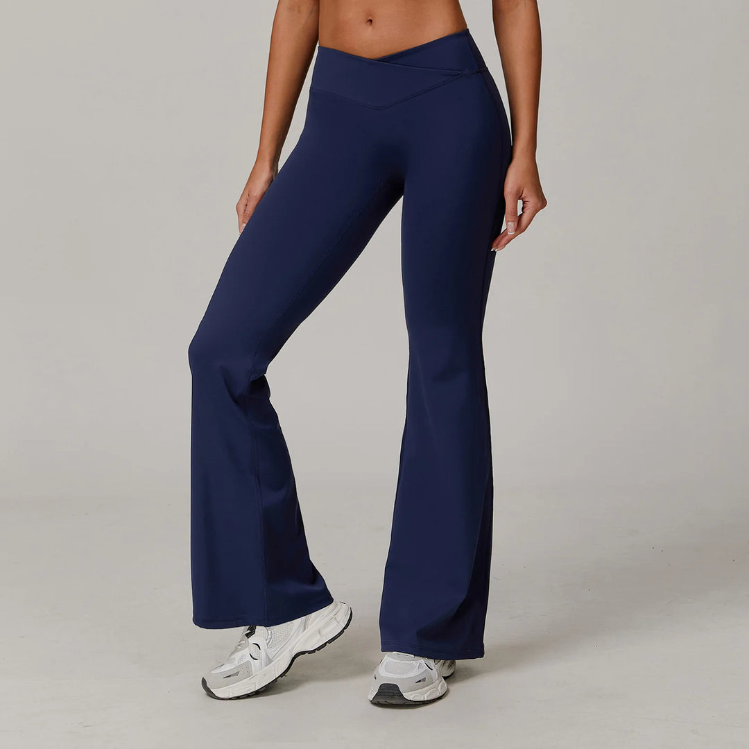 Contoured High Waist Seamless Bell Bottom Leggings