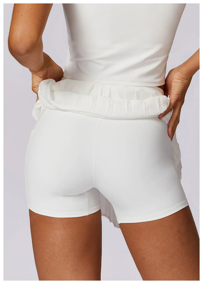 Pocketed High Waist Tennis Skirt Performance Wear Nylon