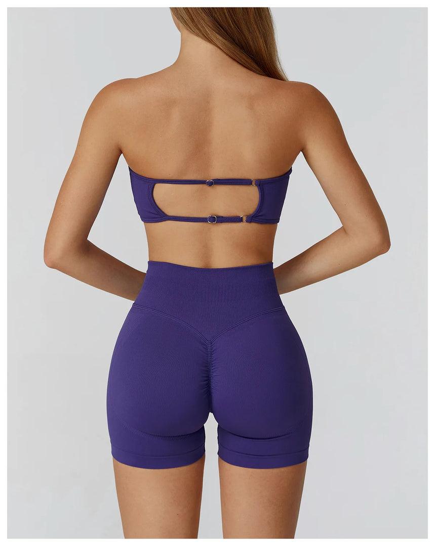 Seamless Contour Yoga Bra Open Back For Athleisure Wear