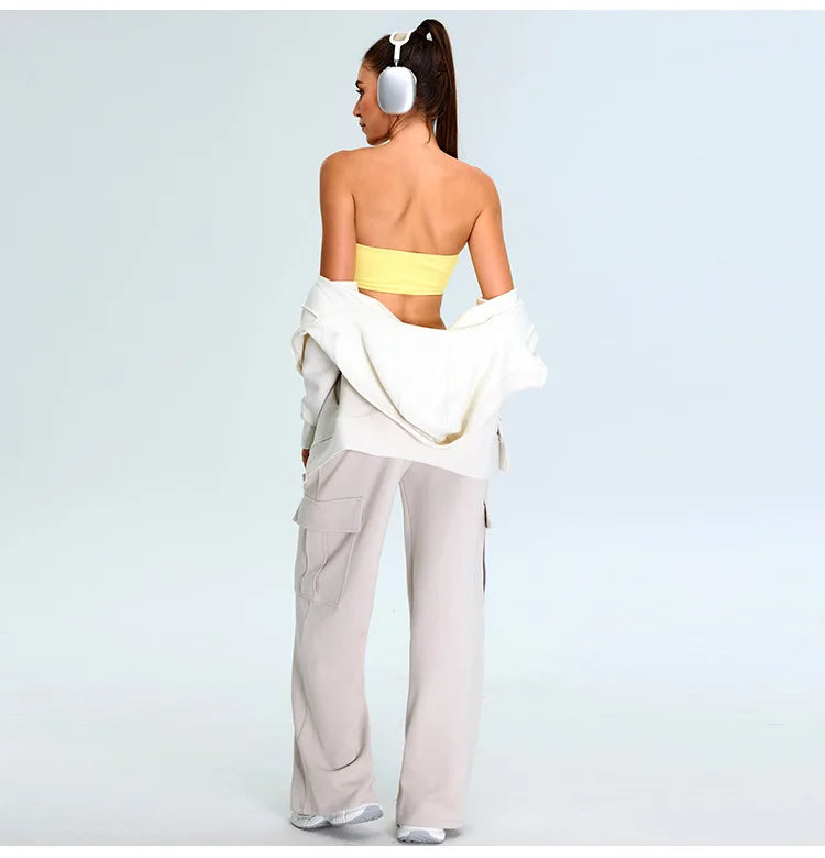 Strapless Moisture-Wicking Contour Yoga Bra for Performance