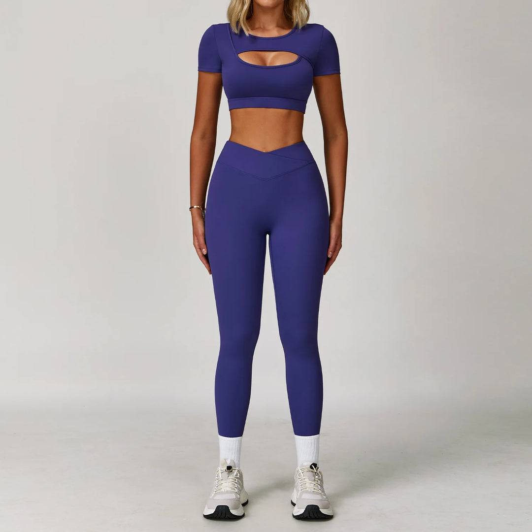 Premium Performance Knit Yoga Set With Contoured Leggings
