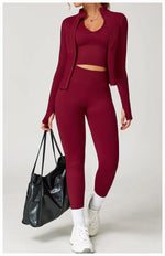 Load image into Gallery viewer, Seamless Contour Yoga Top With Zippered Long Sleeve
