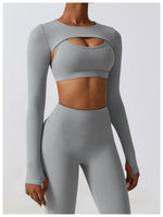 Load image into Gallery viewer, Contoured Interwoven Athleisure Long Sleeve Yoga Ensemble
