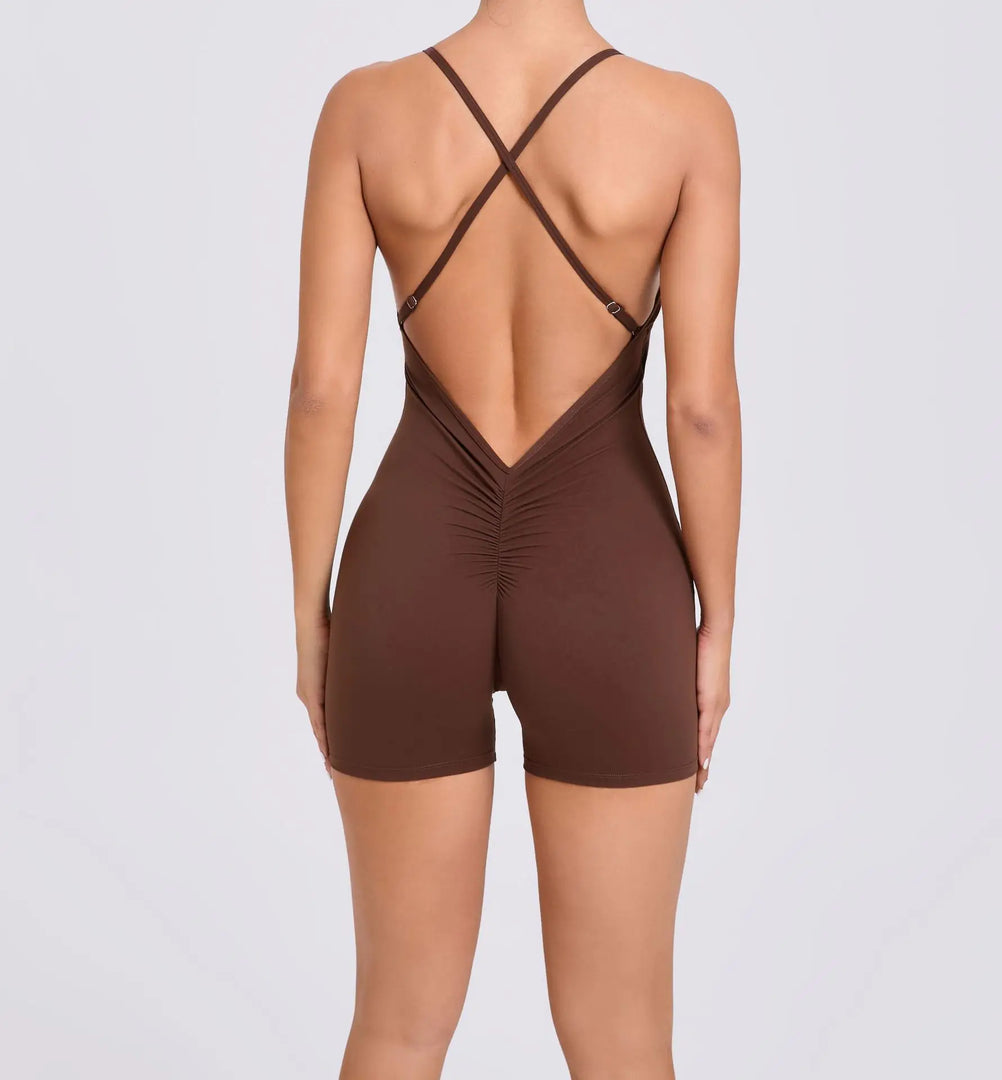 Seamless Backless Studio Lux Jumpsuit Set All Season Comfort