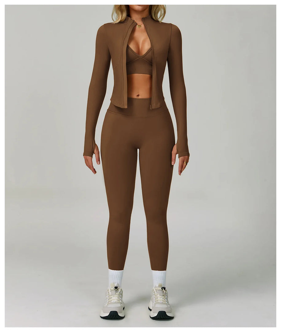 Two Piece Contour Seamless Performance Yoga Ensemble