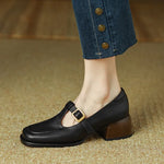 Load image into Gallery viewer, Women's T-Strap Mary Jane Shoes Square Toe Low Block Heel
