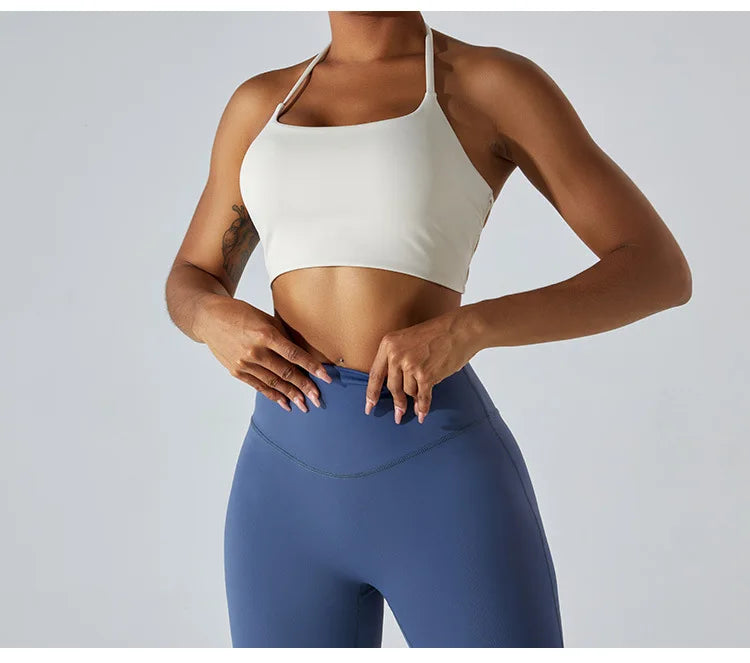 Cross Back Strappy Seamless Bralette Soft Nylon Spandex