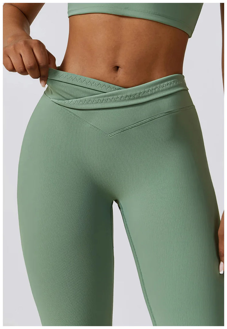 Contour High Waist Flare Leggings With Performance Wear