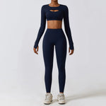 Load image into Gallery viewer, Contoured Interwoven Athleisure Long Sleeve Yoga Ensemble
