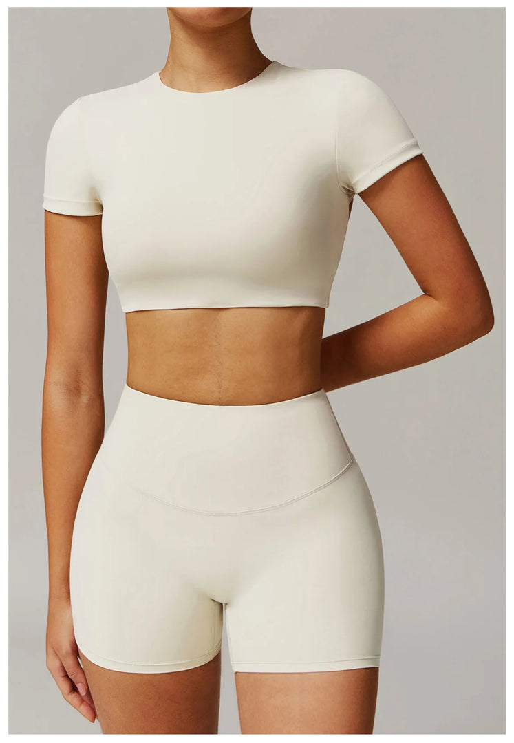 Contour Yoga Cropped Top Short Sleeve Performance Pro