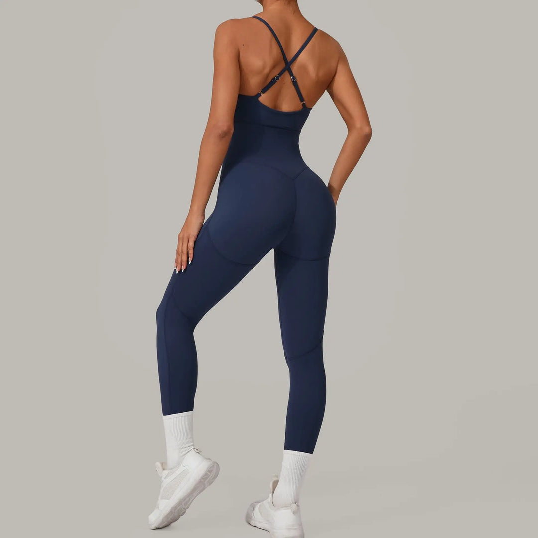 Luxe Sleeveless Yoga Jumpsuit Nylon Spandex