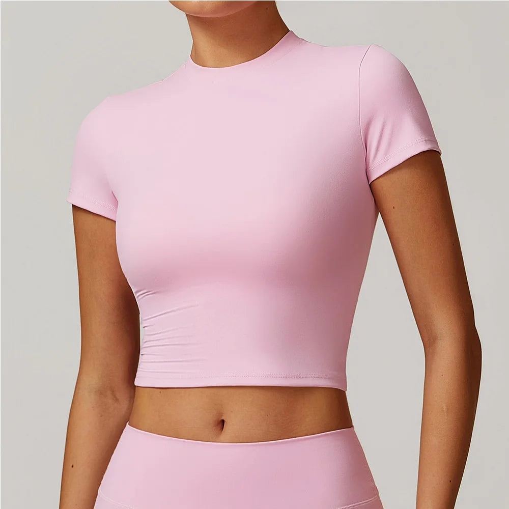 Sculpted Performance Yoga Top Short Sleeve Premium Nylon