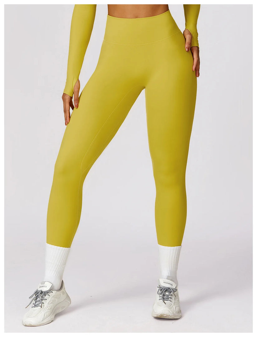 Luxurious High-Waist Contour Seamless Leggings Scrunch