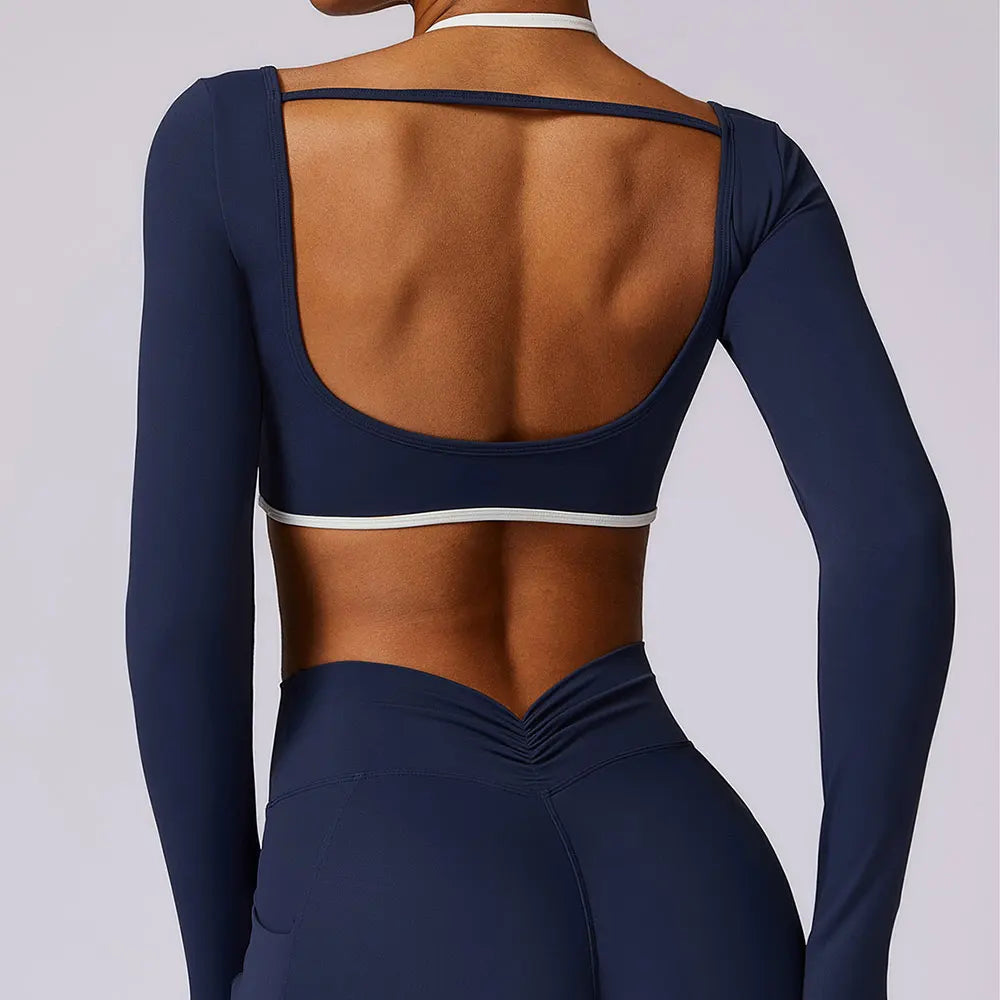Luxurious Backless Yoga Top Breathable Contour Performance
