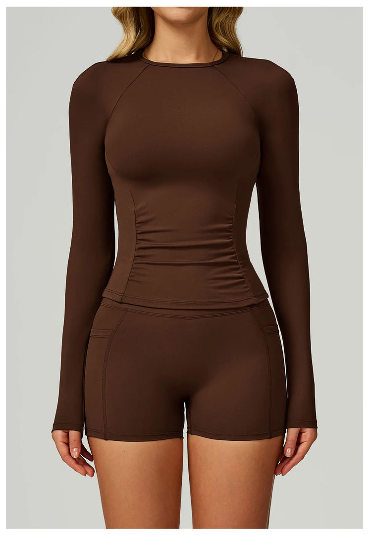 2 Piece Contoured Breathable Yoga Ensemble Knitwear