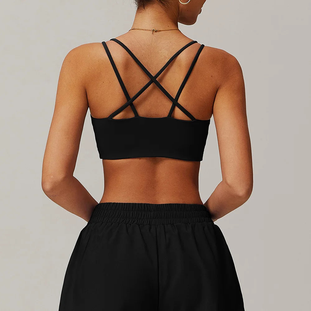 Premium Contoured Seamless Cross Back Performance Bra Pad