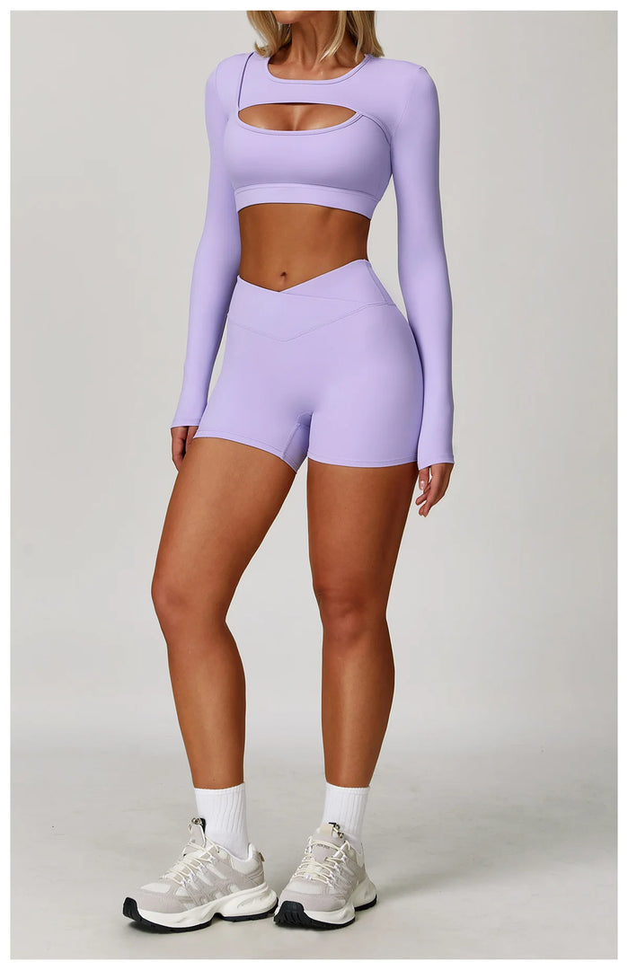 Premium Performance Knit Yoga Set With Contoured Leggings