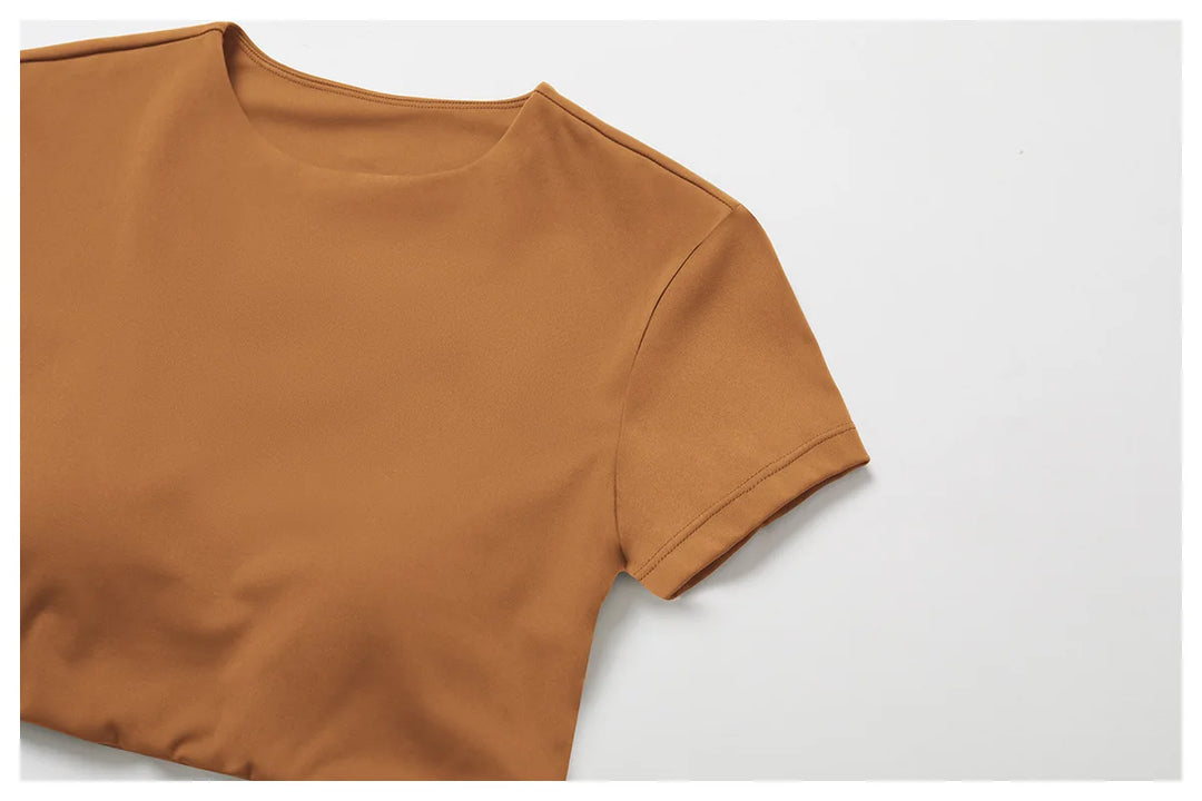 Contour Yoga Cropped Top Short Sleeve Performance Pro