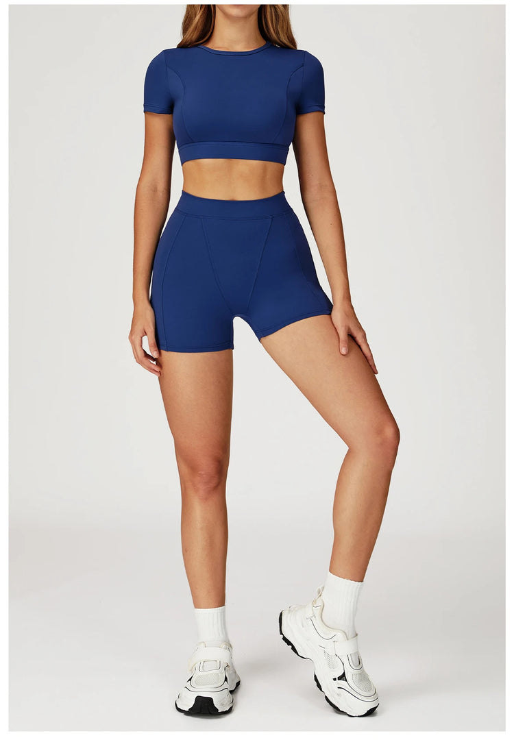 Two-Piece Contoured Breathable Yoga Set Leggings Silhouette