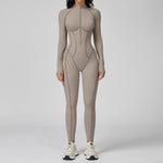 Load image into Gallery viewer, Seamless Zippered Yoga Jumpsuit With High Elasticity
