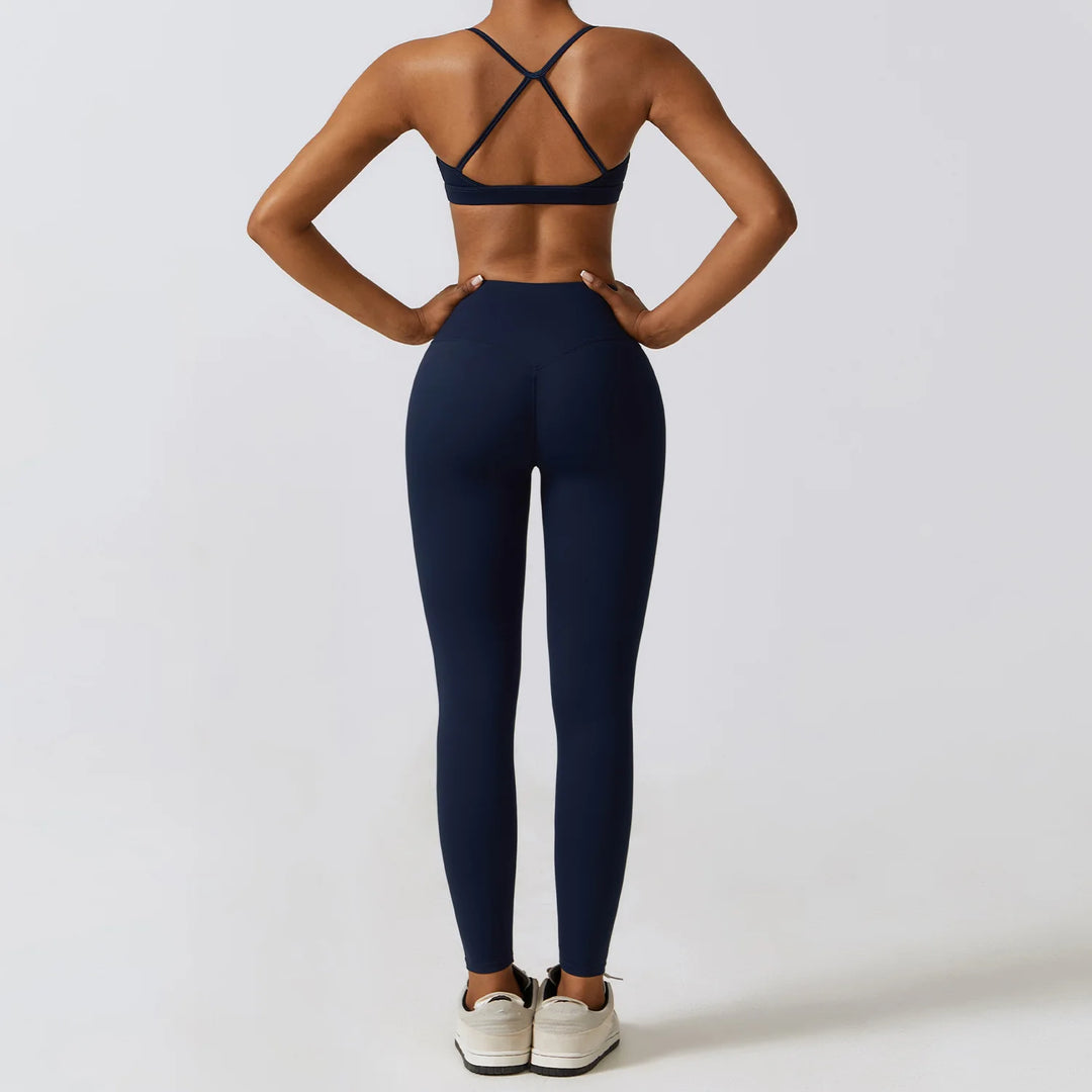 Contoured Interwoven Athleisure Long Sleeve Yoga Ensemble