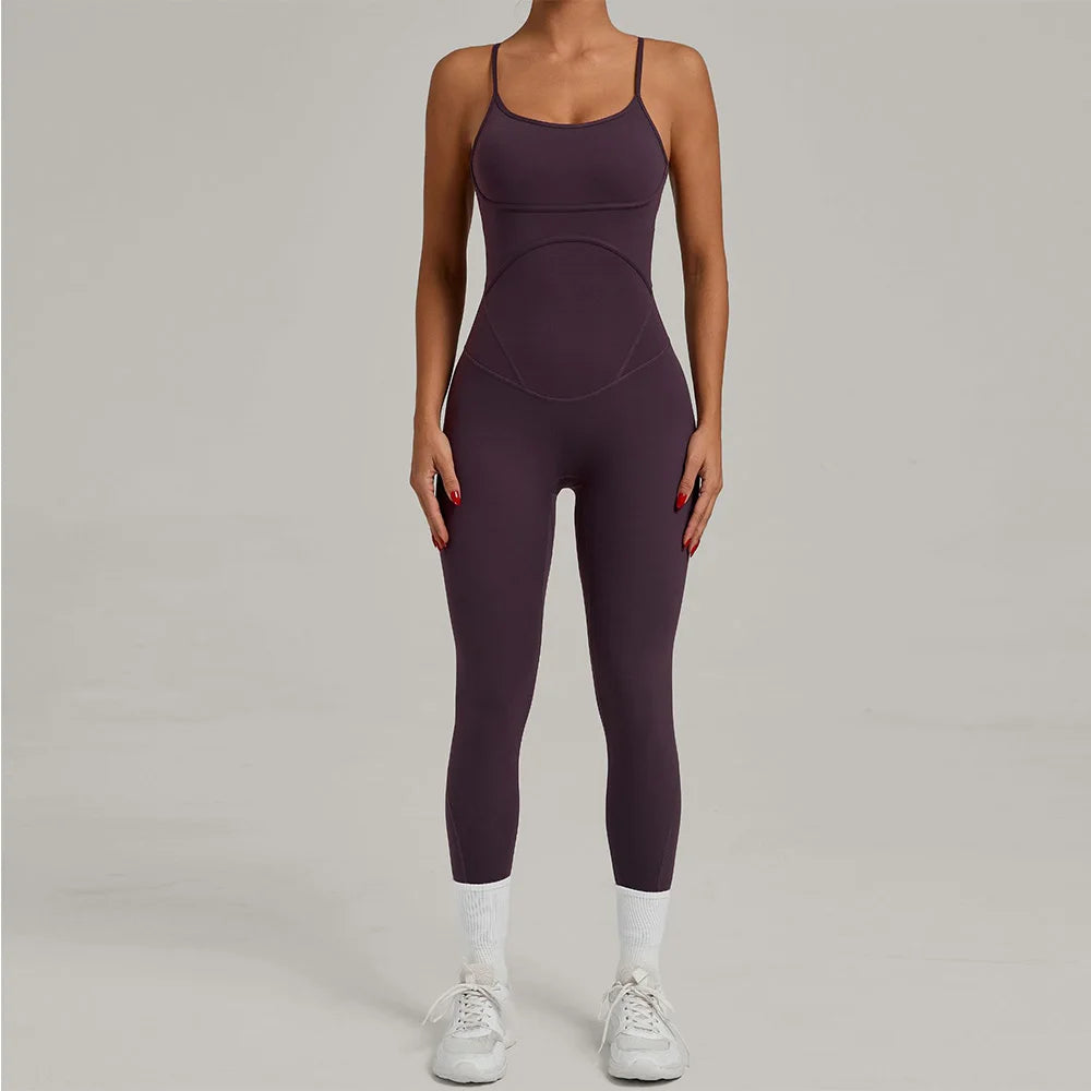 Breathable Contour One-Piece Yoga Jumpsuit Quick-Dry