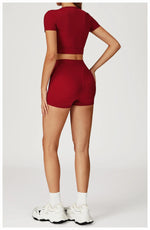 Load image into Gallery viewer, Two-Piece Contoured Breathable Yoga Set Leggings Silhouette
