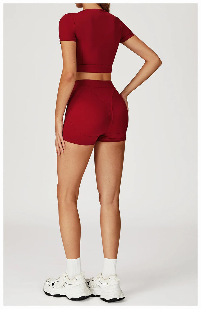 Two-Piece Contoured Breathable Yoga Set Leggings Silhouette