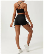 Load image into Gallery viewer, Sculpted Hollow Contour Performance Yoga Shorts Set Nylon
