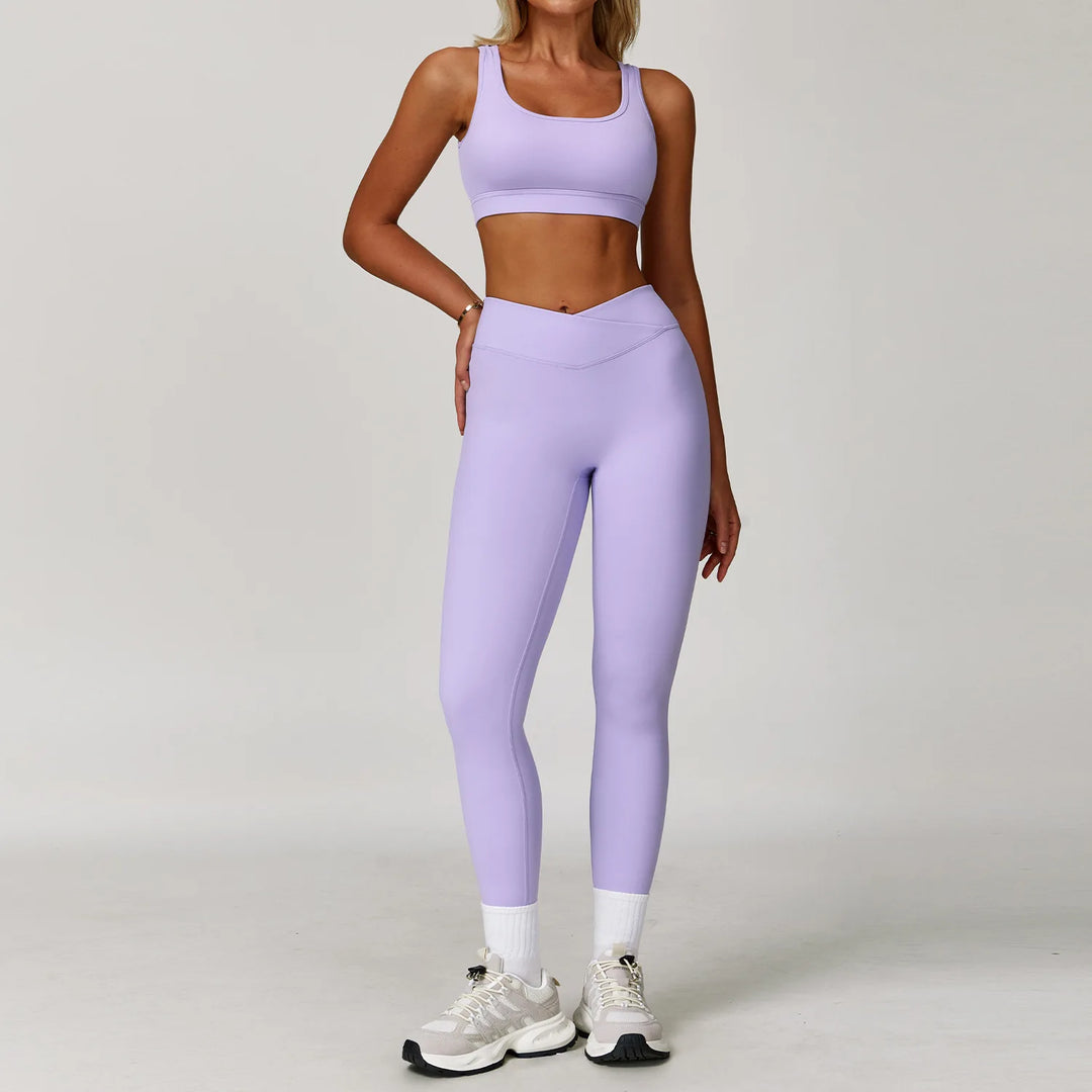 Premium Performance Knit Yoga Set With Contoured Leggings