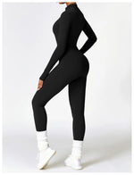 Load image into Gallery viewer, Zippered Contour Yoga Romper With Ultra Compression
