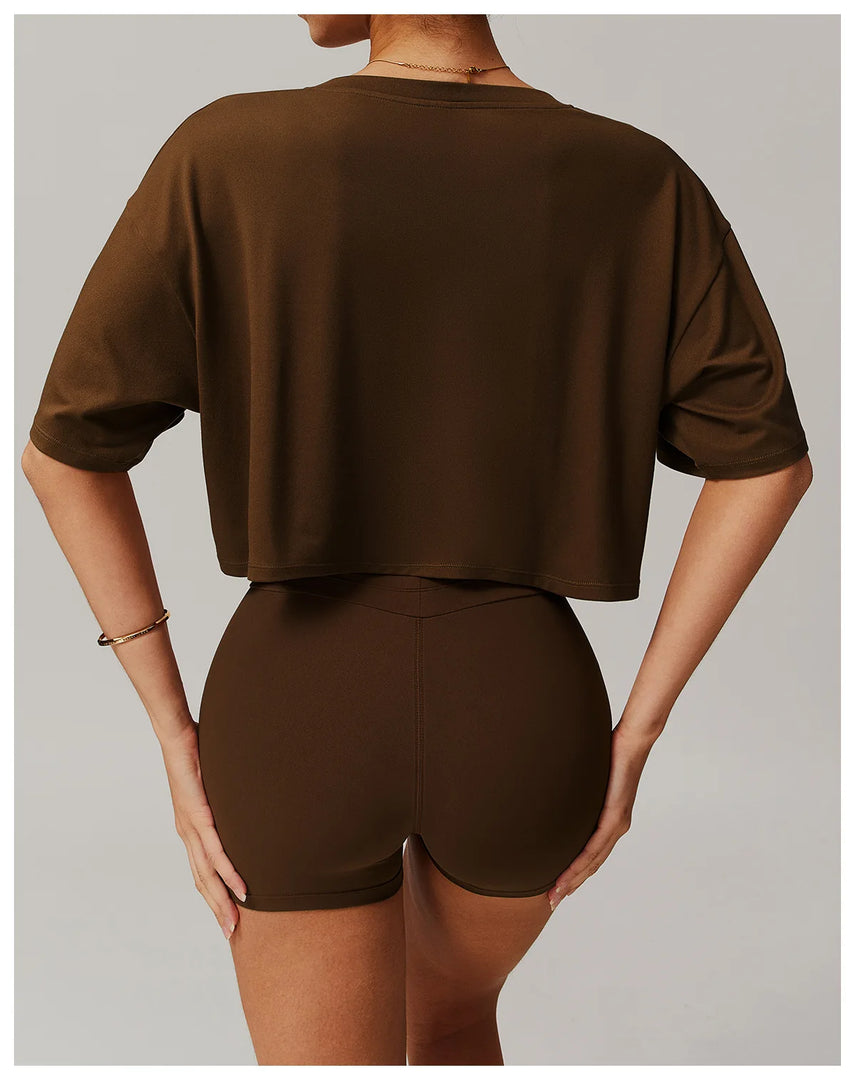 Moisture Wicking Luxe Contour Yoga Top Short Sleeve